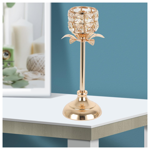 Bougeoir pilier perlé en cristal dernier modèle pour décorations de table de mariage Bougeoir pilier en métal au design unique - Product Image 6