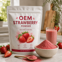 Natuurlijk Aardbeiensmaakpoeder Fruitaroma Concentraat voor Dranken Snoep Bakkerij Private Label Bulk Groothandel Leverancier