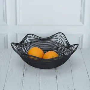 Cesta de fruta de hierro de nuevo diseño para sala de estar moderna cesta de aperitivos de frutas para el hogar del proveedor indio - Product Image 1