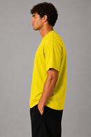 Chemises décontractées Molo 68 italiennes 100 % coton 180 g/m² jaunes en jersey d'été 24/1 anti-boulochage ODM Sweat Guard à manches courtes
