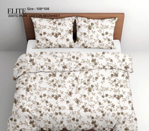 Mềm mại glace 300tc Vua Kích thước cao cấp cotton tấm ga trải giường gối đặt 108x108 inch phản ứng in phong phú nhìn 3pcs làm mát giường phẳng - Product Image 2