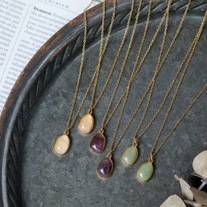 Wholesale <b>Boho</b> Vintage Gold Plated Mix Pendant <b>Necklace</b> Pear Charm for Party Uneven Style Fine Pendants For Charms - Product Image 5