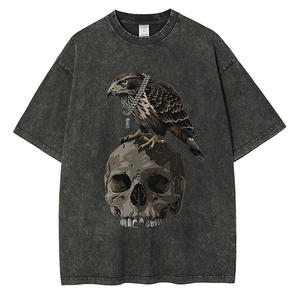 Hip Hop Acid Wash Tee Oversized Stone <b>Men</b> <b>Black</b> <b>Short</b> <b>Sleeve</b> Heavy Organic Cotton Washed High Quality Anti-Pilling <b>Shirts</b> - Product Image 4