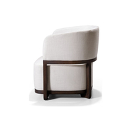 Fauteuil lounge contemporain fait main avec housse amovible, pieds en bois, rembourrage en mousse, chaise de loisirs en tissu pour salon