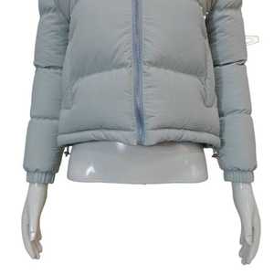 Chaqueta acolchada de invierno a la moda para mujer con capucha acolchada cálida personalizada, abrigo de burbujas con cremallera, chaqueta de cualidades de lona - Product Image 4