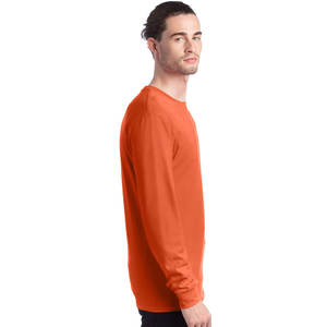 T-shirt uni respirant à manches longues et col en jersey pour hommes Causal - Product Image 6