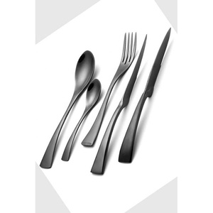 Ensemble de service de couverts décoratifs en métal, poignée ondulée Exclusive, pour cuillère fourchette, service de couverts, poignée en métal émaillé blanc - Product Image 2