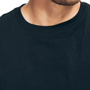 T-shirt décontracté pour homme avec logo personnalisé, jersey épais, col rond, couleur unie, séchage rapide, 100 % coton, manches courtes, pour commandes en gros - Product Image 4