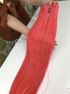 Cierre y paquetes de cabello de trama de color rojo Extensiones de cabello humano vietnamita crudo Paquetes de encaje recto a granel Sin productos químicos aplicados - Product Image 4
