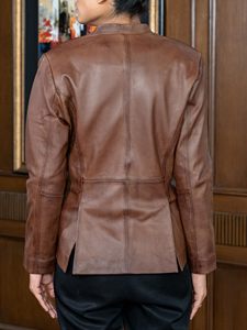 Veste en cuir légère pour femme, best-seller de la rue commerçante, manches longues, tendance, service OEM, respirante, coupe-vent, coton uni - Product Image 2