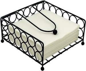 ขนาดเล็กดูโบราณคุณภาพสูงที่ใส่ผ้าเช็ดปากพร้อมแคลมป์เหล็กโลหะออกแบบบ้าน, โรงแรมและร้านอาหารตารางรายการยูทิลิตี้ - Product Image 3