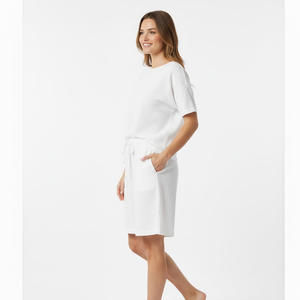 Pantalones cortos lisos de algodón para mujer, informales, suaves y cómodos, ropa de verano, pantalones cortos de moda de cintura alta para uso diario y en el gimnasio - Product Image 5