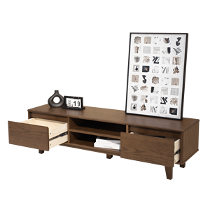 Mueble para TV de Madera Maciza, Consola Multimedia Minimalista con Gabinete de Almacenamiento para Sala de Estar y Apartamento - Product Image 5