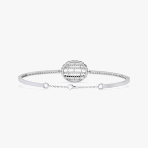 Bracelet de tennis en diamant rond immaculé de haute qualité en or blanc 14K chaîne de moissanite élégant bracelet très brillant - Product Image 2