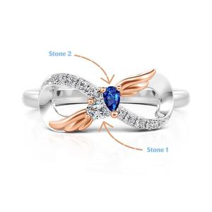 แหวนแฟชั่น Jeulia Infinite Angle Wings แบบกำหนดเองได้สองอัญมณีประจำเดือนเกิด - Product Image 2