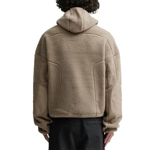 Sweat à capuche polaire Sherpa moelleux de haute qualité pour hommes sweat à capuche tactique chaud d'hiver personnalisé uni Vintage - Product Image 5