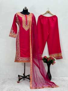Beau costume de mariage de style indien pakistanais pour femmes avec travail de point chinois pour la fête - Product Image 5