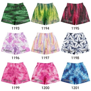 Manufacturer Custom Logo High Quality Hip Hop Tie-Dye Printed Men's Mesh Shorts 5 Inch Inseam Double <b>Layer</b> 100% Polyester - Product Image 4