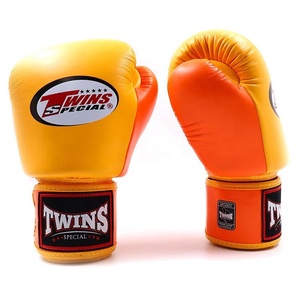ถุงมือมวยไทยคู่ขายดี สีเหลืองส้มหลากสี ดีไซน์ทันสมัย รับสกรีนโลโก้ ถุงมือคิกบ็อกซิ่งมืออาชีพ หนังแท้ สำหรับ MMA - Product Image 1