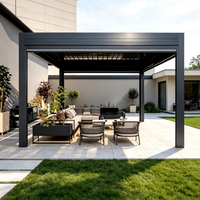 Pavillon de jardin moderne multi-scènes en alliage d'aluminium thermolaqué, toit à persiennes, anti-corrosion, personnalisé pour terrasse et jardin