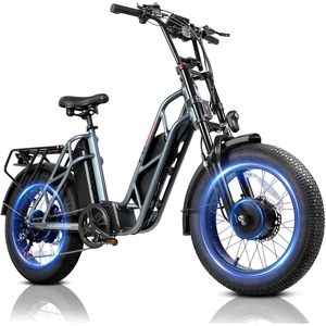Bicicleta Eléctrica AWD de Doble Motor y 1200w/2400w de Potencia Máxima para Adultos, 35 MPH, 48V, 30AH - Product Image 5