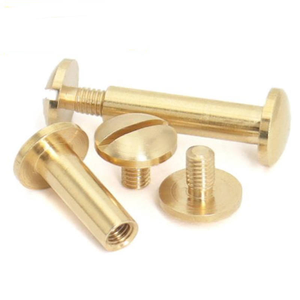 Vis Chicago en laiton massif, rivet de reliure à tête ronde pour portefeuille, sac, ceinture en cuir - Product Image 1
