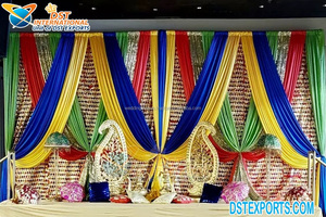 การออกแบบที่หรูหรา Roka ฉากหลังเวทีพิธีปักลวดลายซุ้มฉากหลังแต่งงาน - Product Image 6