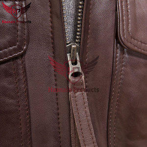 <b>Mens</b> Real Dark Brown Leather <b>Field</b> <b>Jacket</b> Stand Collar Cowhide Coat Epaulets 4 Button Flap Cargo Pockets Custom Classic Outwear - Product Image 6