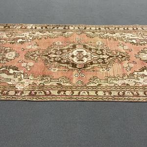 Tapis turc 3,37 x 9,7 pieds, tapis vintage, tapis oriental brun en laine - Product Image 5