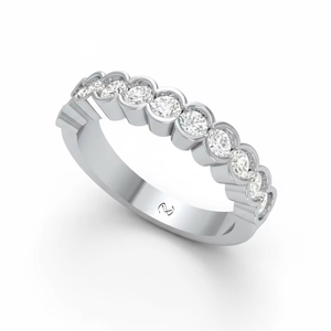 Anillo de Oro de 14K para Mujer con Diamantes Naturales Redondos Clásicos en Forma de Vieira - Product Image 1