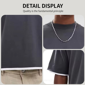 T-shirt Oversize Uni en Coton 300G Lavé Anti-boulochage Personnalisable avec Logo Impression Personnalisée Haute Qualité Écologique Coupe Boxy Vente en Gros OEM - Product Image 5