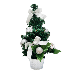 Mini Albero di Natale da 30cm con Vaso, Fiocchi e Sfere Decorative - Decorazioni Natalizie - Product Image 3