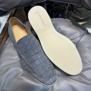 Mocassins pour hommes en cuir véritable gaufré crocodile – Chaussures de conduite décontractées à enfiler - Product Image 6