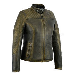 Best Selling Women's <b>Winter</b> <b>Leather</b> <b>Jacket</b> Latest Style with Stand Collar Breathable Feature Finished Processing for Wholesale - Product Image 2
