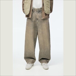 กางเกงยีนส์ขายาวสำหรับผู้ชายกางเกงยีนส์ทรงหลวมขากว้างทรงหลวมงานปักตามสั่งแนวสตรีทแวร์ - Product Image 1