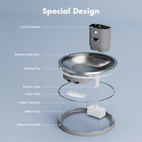 Fontaine à eau intelligente sans fil en acier inoxydable grande capacité à motif uni pour chiens et chats