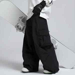 Pantalons de ski/snowboard personnalisés OEM, coupe ample, imperméables, légères, doublure en denim, fermeture éclair, taille plus - Product Image 5