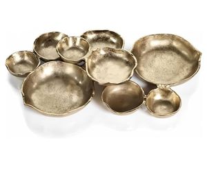 Bol de service de nourriture de forme ronde enduit de noir et d'or pour l'utilisation de vaisselle ENSEMBLE de 2 bol de chocolat en aluminium fait main pour l'usage de service - Product Image 5