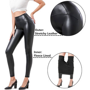 Custom logo women leather <b>leggings</b> breathable fabric OEM design perfect for gymwear sportswear retail and team branding - Product Image 5
