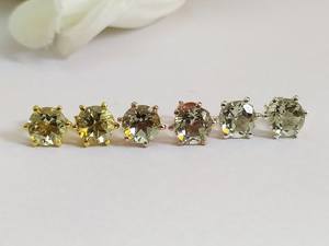 925 boucles d'oreilles en argent Sterling faites à la main femmes filles naturel vert améthyste pierre plaqué or Design minimaliste Style mignon - Product Image 6