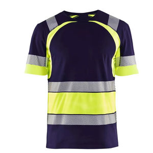 เสื้อยืดทำงาน Hi VIS สำหรับผู้ชายเสื้อถักคอกลมแขนสั้นสะท้อนแสงเพื่อความปลอดภัย - Product Image 1