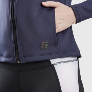 Autumn <b>Workout</b> <b>Jacket</b> in Navy Stand Collar Trank <b>Jacket</b> - Product Image 6