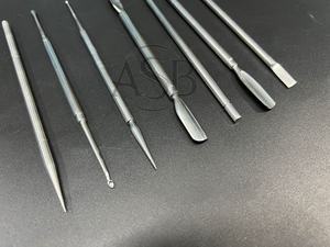 ที่ดันหนังกำพร้าทำจากสแตนเลสสตีลแข็งแบบ2-in-1อุปกรณ์ร้านเสริมสวยสีเงิน - Product Image 4