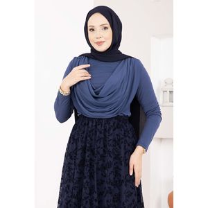 เสื้อถักผู้หญิงอินดิโก แซนดี้ บอดี้ พร้อมดีเทลผ้าจับเดรป - Product Image 3