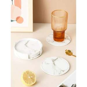 Posavasos de resina de diseño hecho a mano puro con resina chapada en color verde extra más grande con ancentes dorados a muy buen precio - Product Image 2