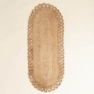 Camino de mesa trenzado de yute tejido a mano, mesa de decoración de comedor Vintage rústica ecológica orgánica 2024 - Product Image 1