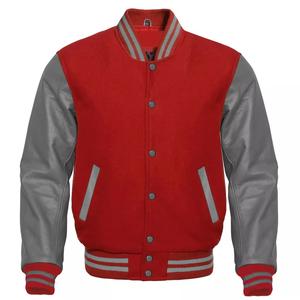 2024 personalizado de alta calidad de lana de cuero de vaca mangas Varsity Letterman chaqueta de bombardero de longitud larga ropa de calle soporte - Product Image 1
