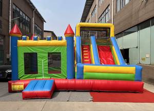 Château Gonflable, Château de Rebond, Maison de Rebond avec Toboggan, Structure Gonflable pour Enfants et Adultes, Souffleur Inclus, Matériau PVC, Utilisation Intérieure et Extérieure - Product Image 6