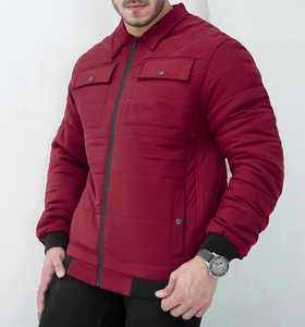 Chaqueta Bomber Ligera de Lana/Poliéster Hecha en Pakistán, con Mangas de Cuero y Cuello Alto, para Hombre, Estilo Casual, Ecológica, Servicio OEM - Product Image 2