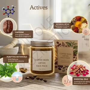 Mascarilla Facial Herbal Ubtan de Granos de Café con Cúrcuma y Arcillas Naturales para Eliminar Manchas y Aclarar la Piel para un Aspecto Radiante - Product Image 2